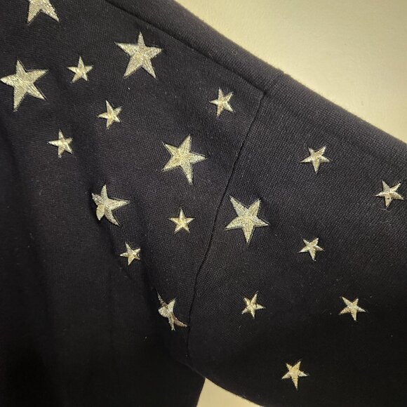 Guess Y2K Black Gold Metallic Stars Dolman Sleeve Oversized Sweater Size S - Picture 3 of 8
